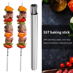 10/20Pcs Stainless Steel Barbecue Skewer Reusable BBQ Kebab Skewers for Outdoor Camping Picnic Tools Cooking Tools