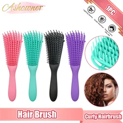 Brosse à cheveux pour massage du cuir chevelu, peigne à cheveux, poignées pour femmes, angle, coiffure bouclée, outil de soin de salon, 1 pièce