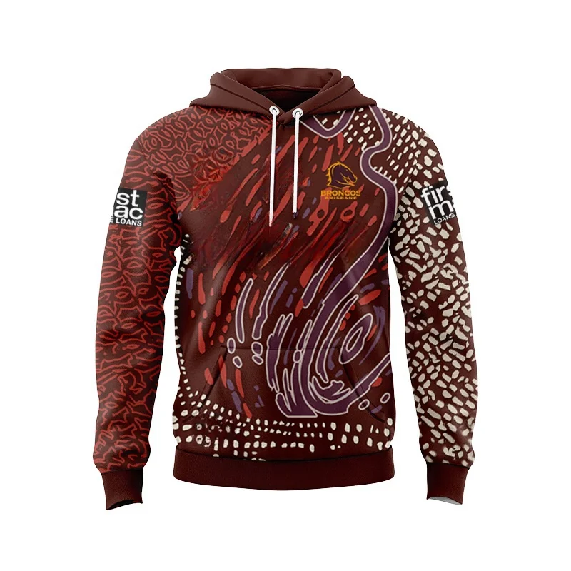 

Winter hoodie 2024 Brisbane Mustang Indigenous Training Jersey(Custom name and number )