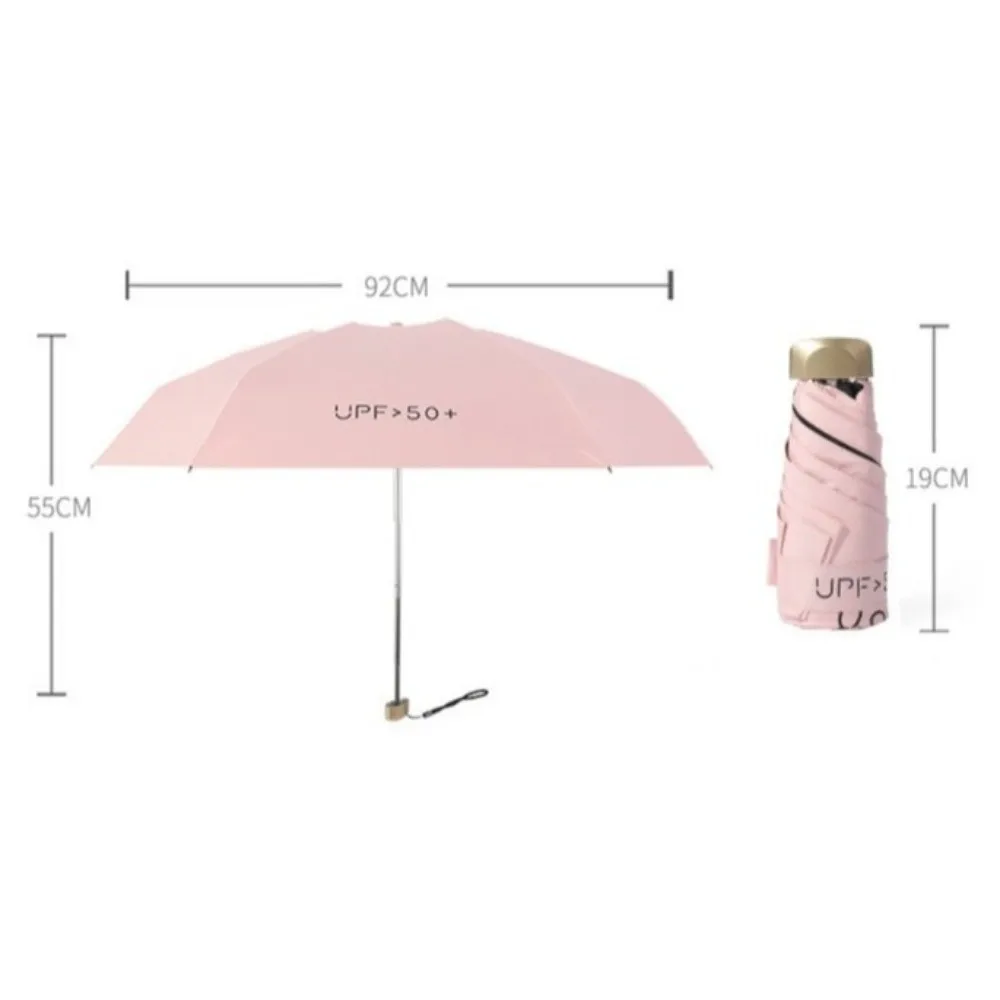 New Ultra-Light Mini Capsule Umbrella UPF50+ UV Protection Pocket Parasol Dual Use Vinyl Sun Rain Umbrella Travel Accessoreis image 6