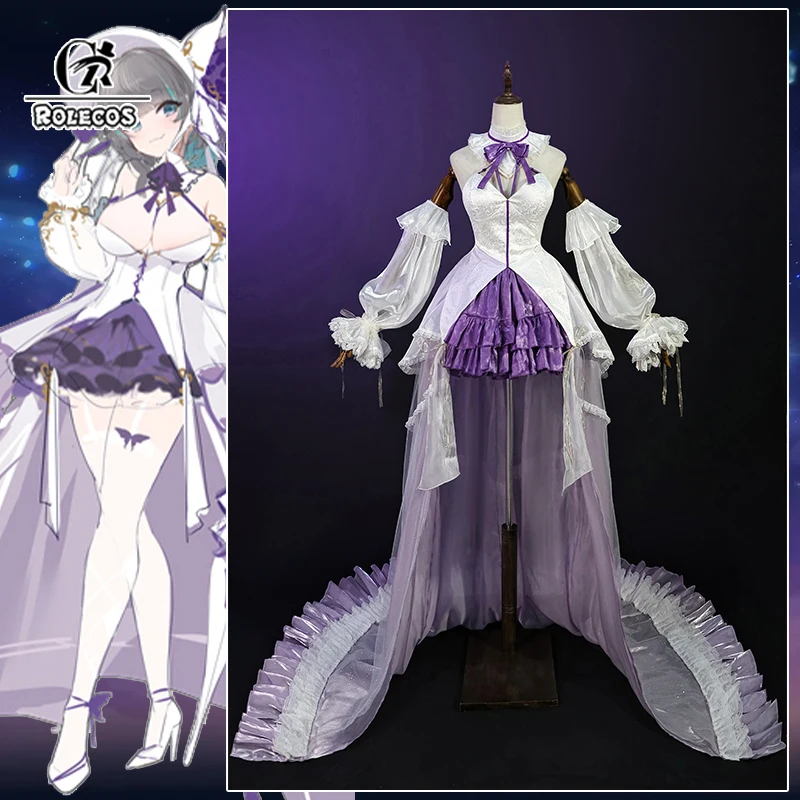 

ROLECOS Game HMS Cheshire Scrapped Cosplay Costume Royal Navy Heavy Cruiser Cheshire Wedding Dress Halloween Party Outfits