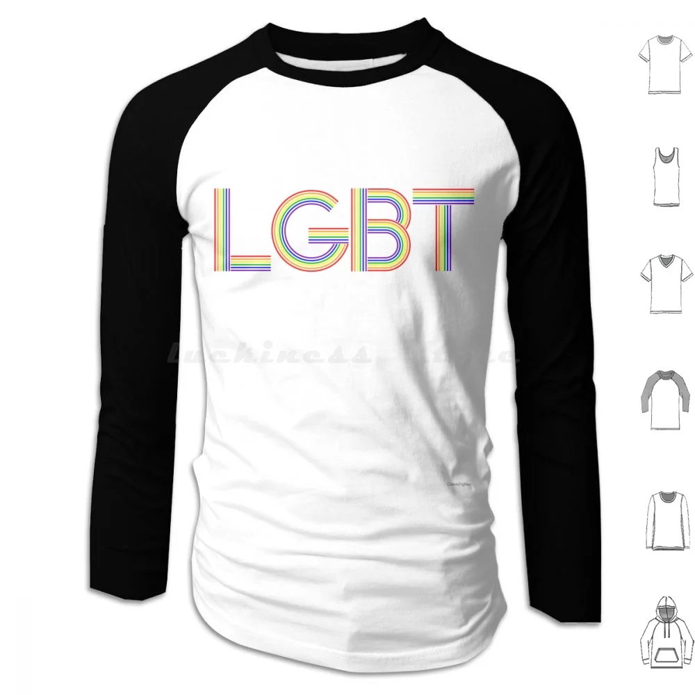 Rainbow Lines Hoodies Long Sleeve Rainbow Lines Line Rainbows Queer Bisexual Bi Trans Advocate Advocacy Letter Letters