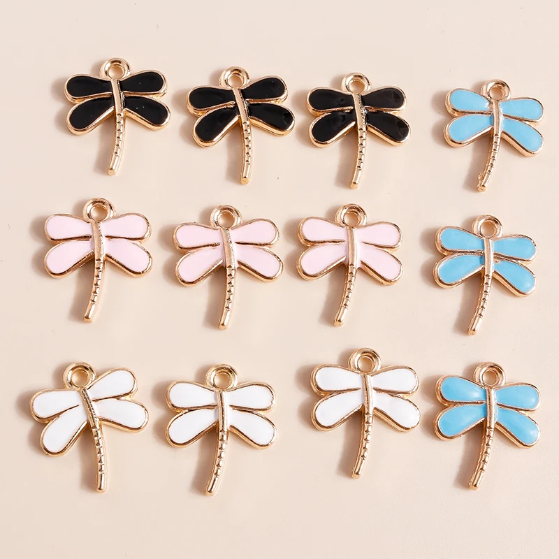 Leslie 10 Stück süße Mini-Insekten-Libellen-Charms für Tropfen-Ohrringe, Halsketten, DIY-Armband, Anhänger, Schmuckherstellung, Zubehör – Detail 9