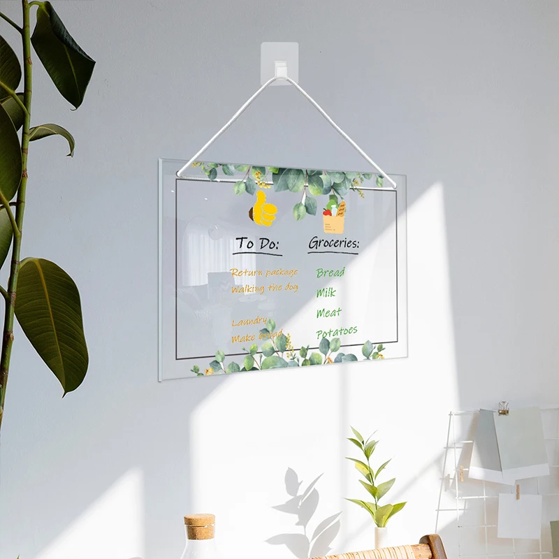 Transparent Acrylic Note Message Board Creative Monthly Weekly Planner Calendar Notebook Wall Hanging Erasable Whiteboard Decor