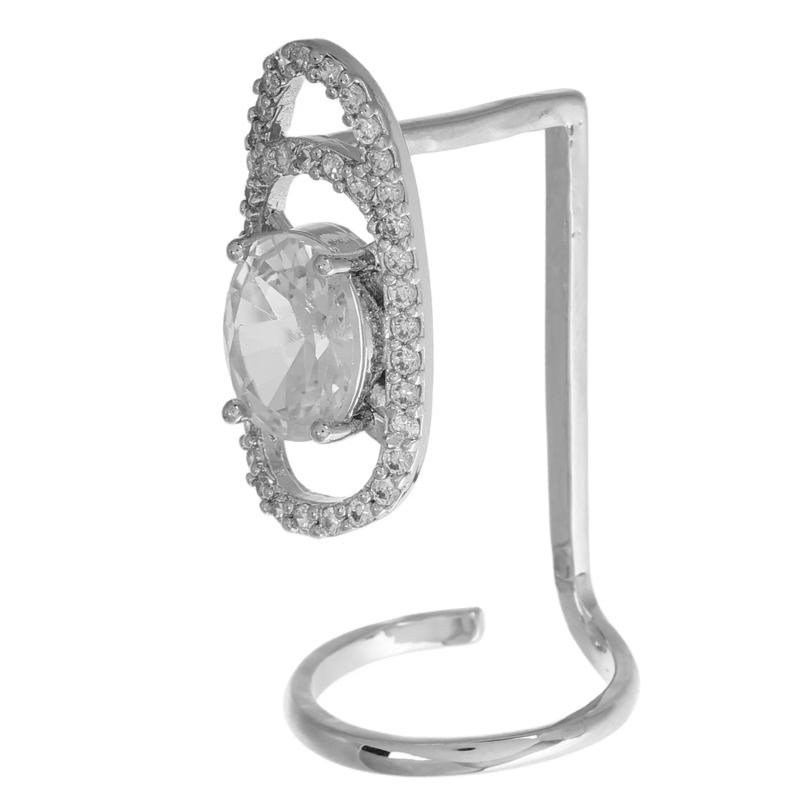 

Open Adjustable Fingernail Ring with Rhinestone Decoration Women's Nail Art Jewelry Hand Adornment for Salon Or Daily Wear