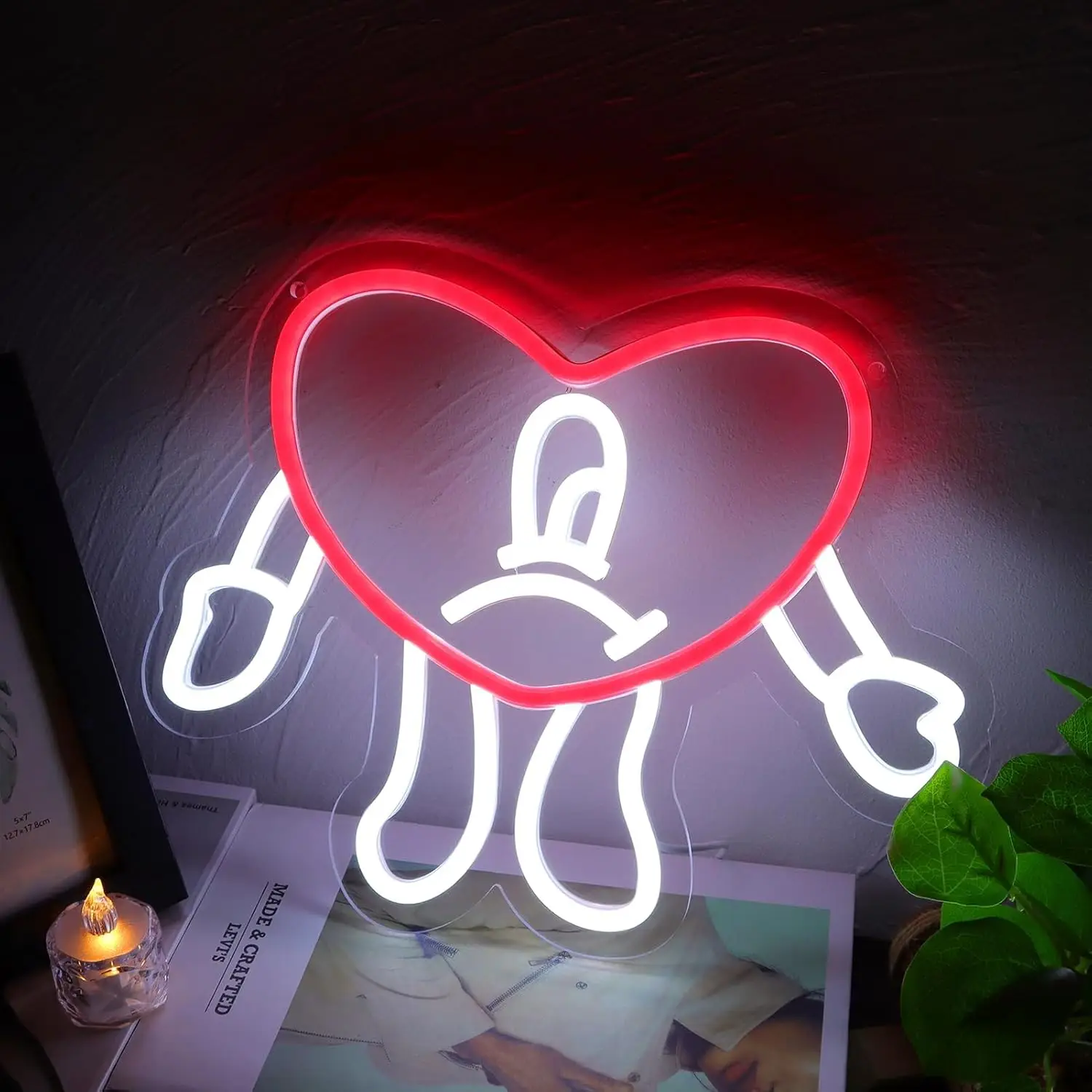 

Неоновая вывеска «Милое сердце»: настенный светильник USB LED для игровой комнаты, музыкальной студии, бара, спальни, декор, подарок на день рождения