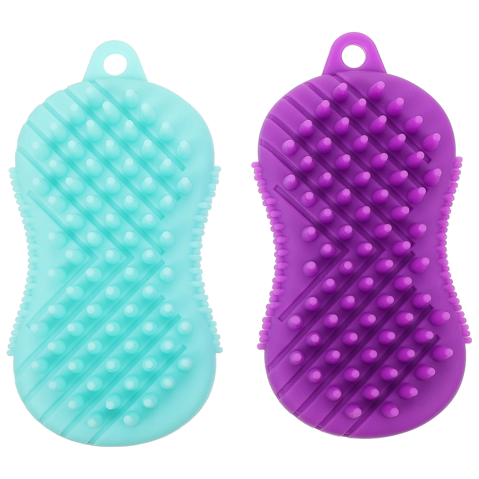 

2pcs Silicone Bath Brush Gentle Skin Cleaning Massage Scrubber For Body Hair Portable Shower Tool Adult Travel Gym