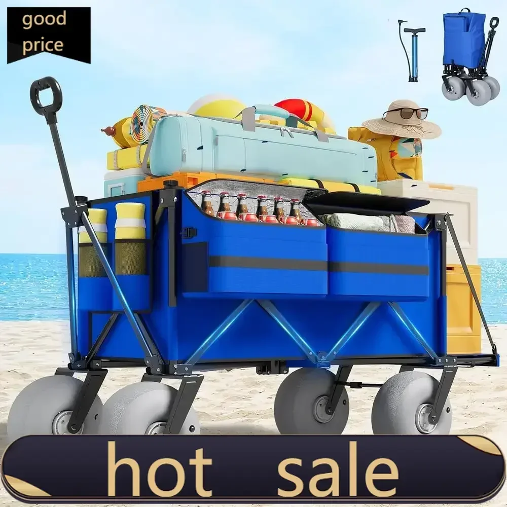 Activity price PopularPopularHeavy-Duty Collapsible Beach Cart with 9 All-Terrain Tires for 450lbs Load Capacity - Ideal for Out