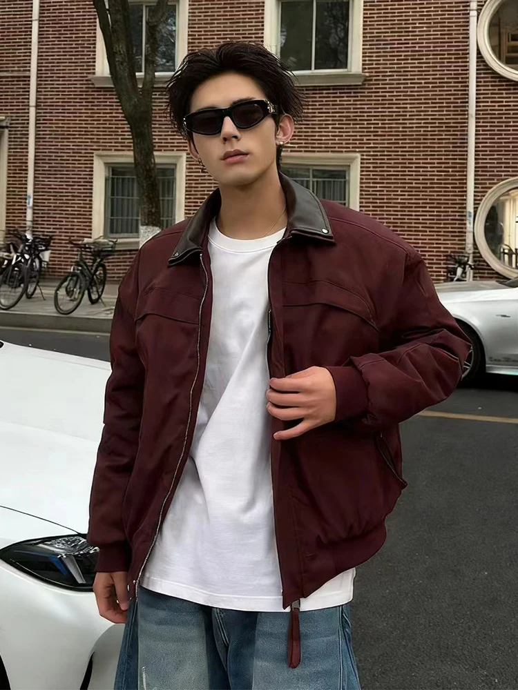 

Мужская утепленная зимняя куртка из хлопка Red Wine American Tee-Proof Jaet с двойным воротником, повседневная, приталенного кроя