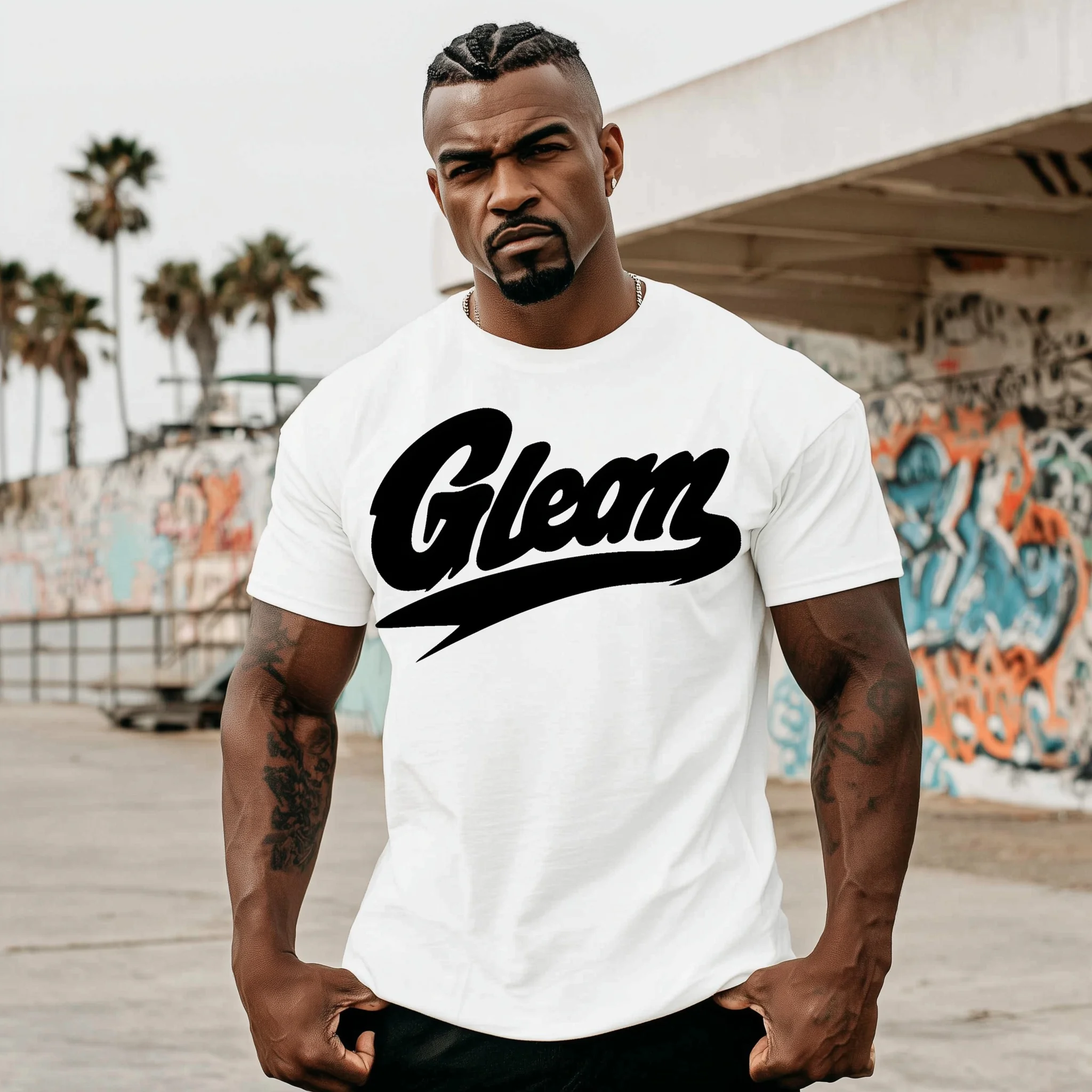 

Teevo Men's Casual T-Shirt with Gleam Graphic Print for Streetwear