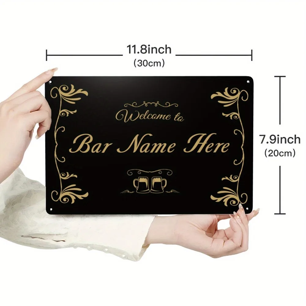 Personalized Gold Laurel Beer Tag Metal Sign Decor Only 8x12
