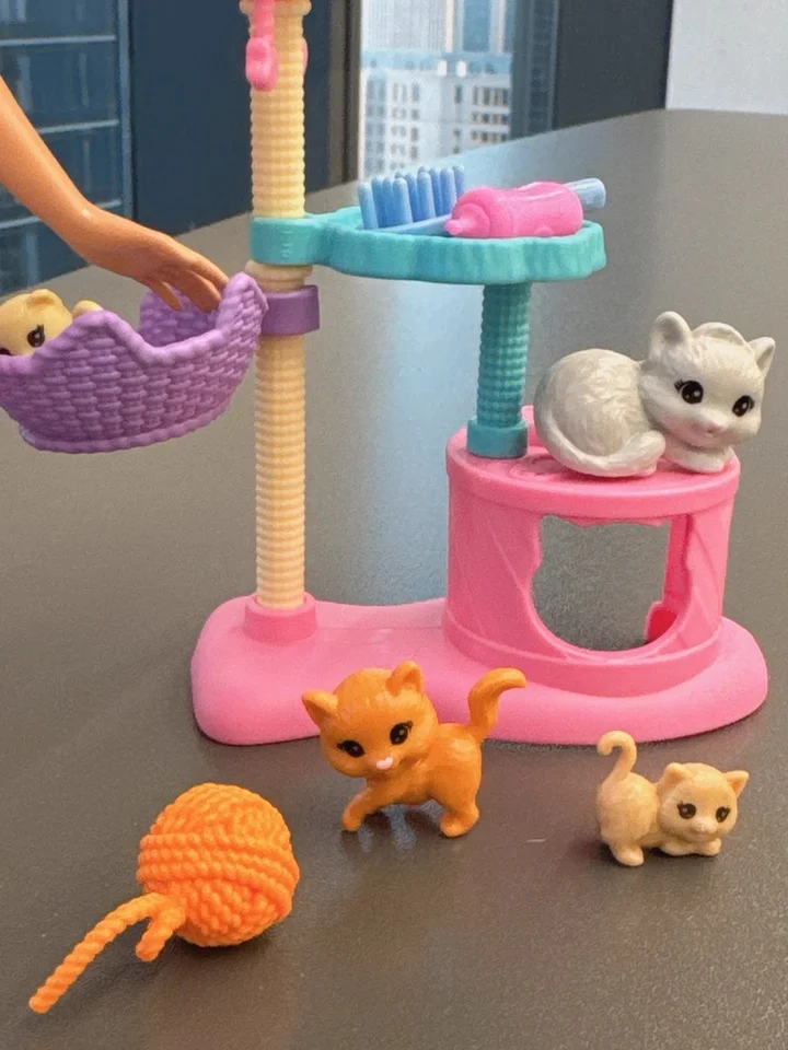 Ensemble de poupée Barbie avec Mini chat, maison de jeu, jouet éducatif, boîte-cadeau, belles filles, jouets d'anniversaire divertissants et créatifs