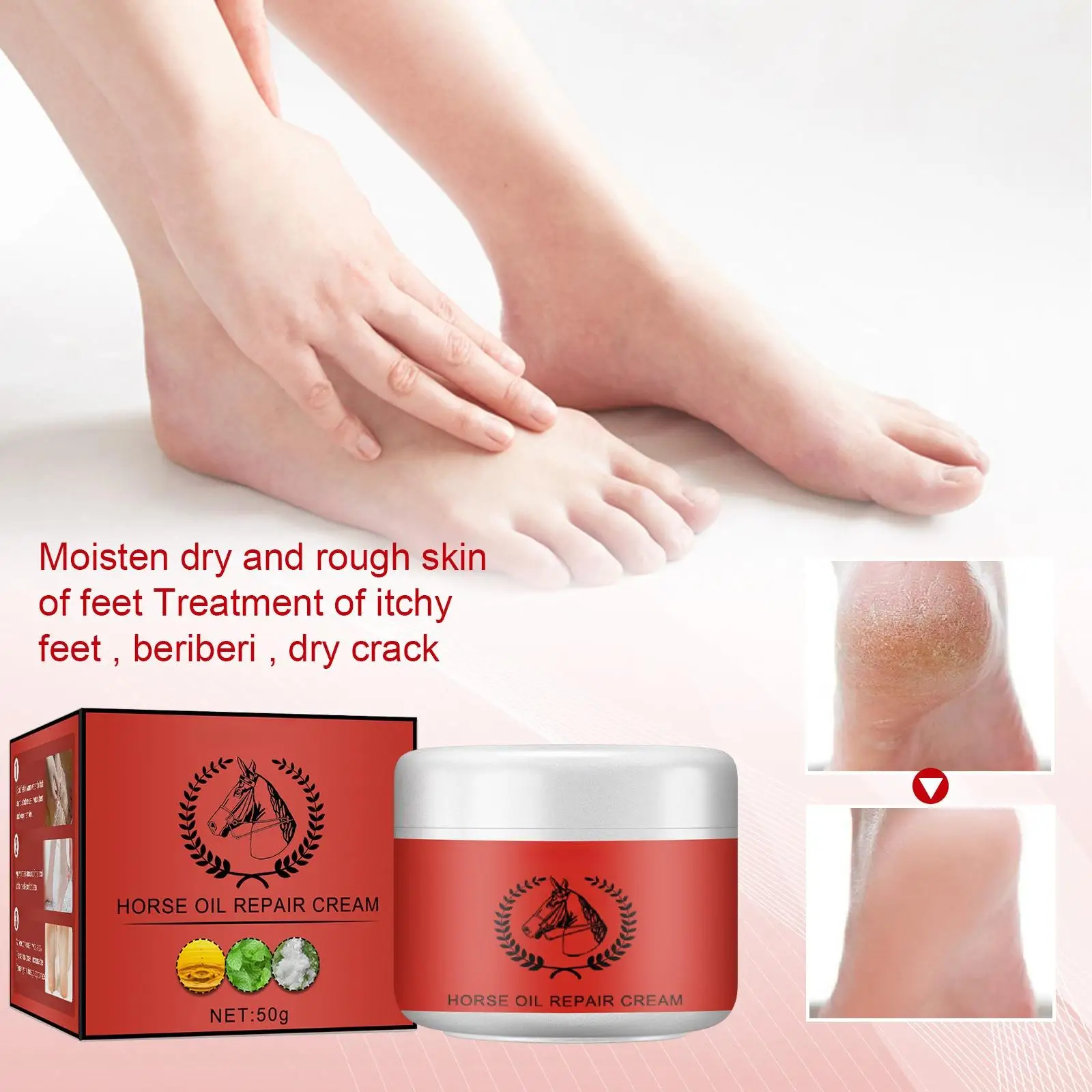 

Equine oil foot cream anti dryness and chapping moisturizing cream peeling foot cream autumn and winter skin repair