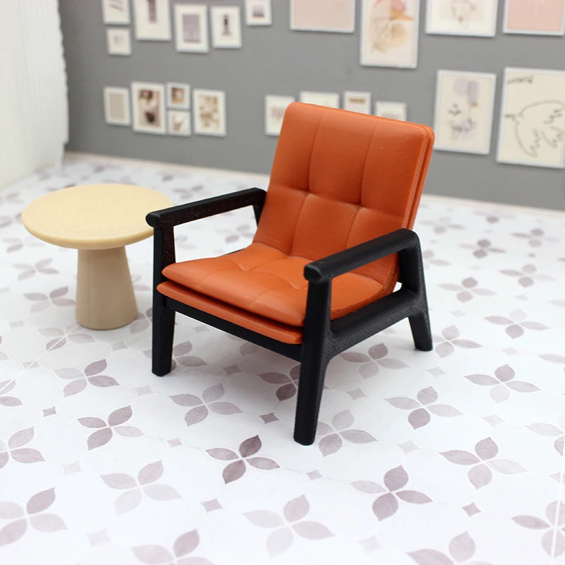 1/12 domek dla lalek imitacja Sofa krzesło stolik do herbaty Model lalki dom salon dekoracja mebli lalki akcesoria do sceny domowej