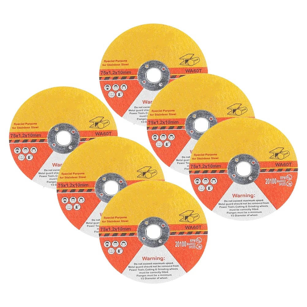 

6pcs 75mm Circular Resin Saw Blade Grinding Wheel Cutting Disc For Angle Grinder Home Cutting Power Tool Replacem Accessories