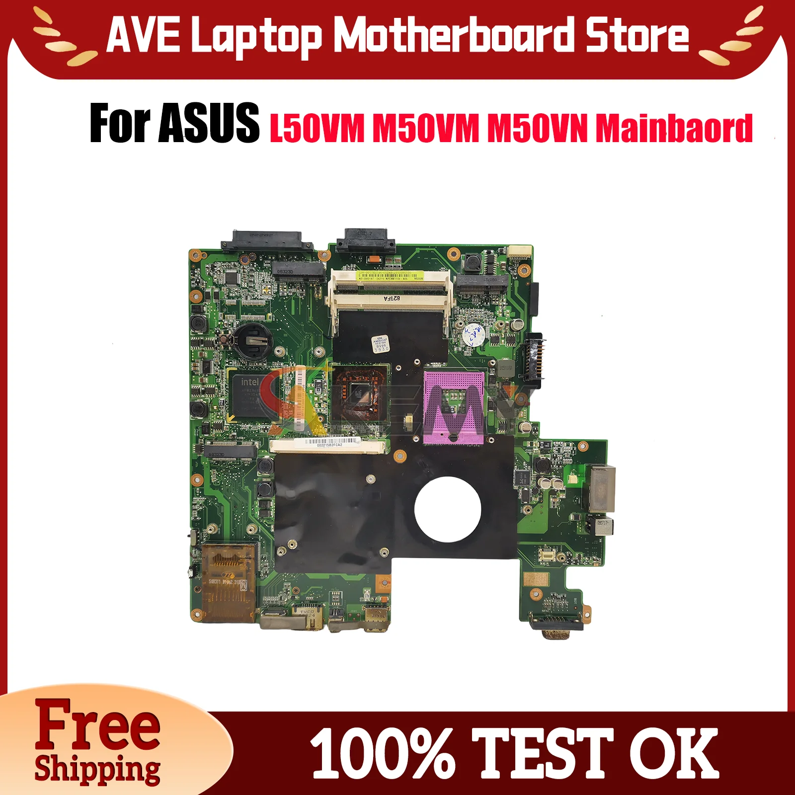 

M50VM Laptop Motherboard For ASUS M50V M50VN M50VM Notebook Mainboard This item is in stock 100% tests OK fast shipping
