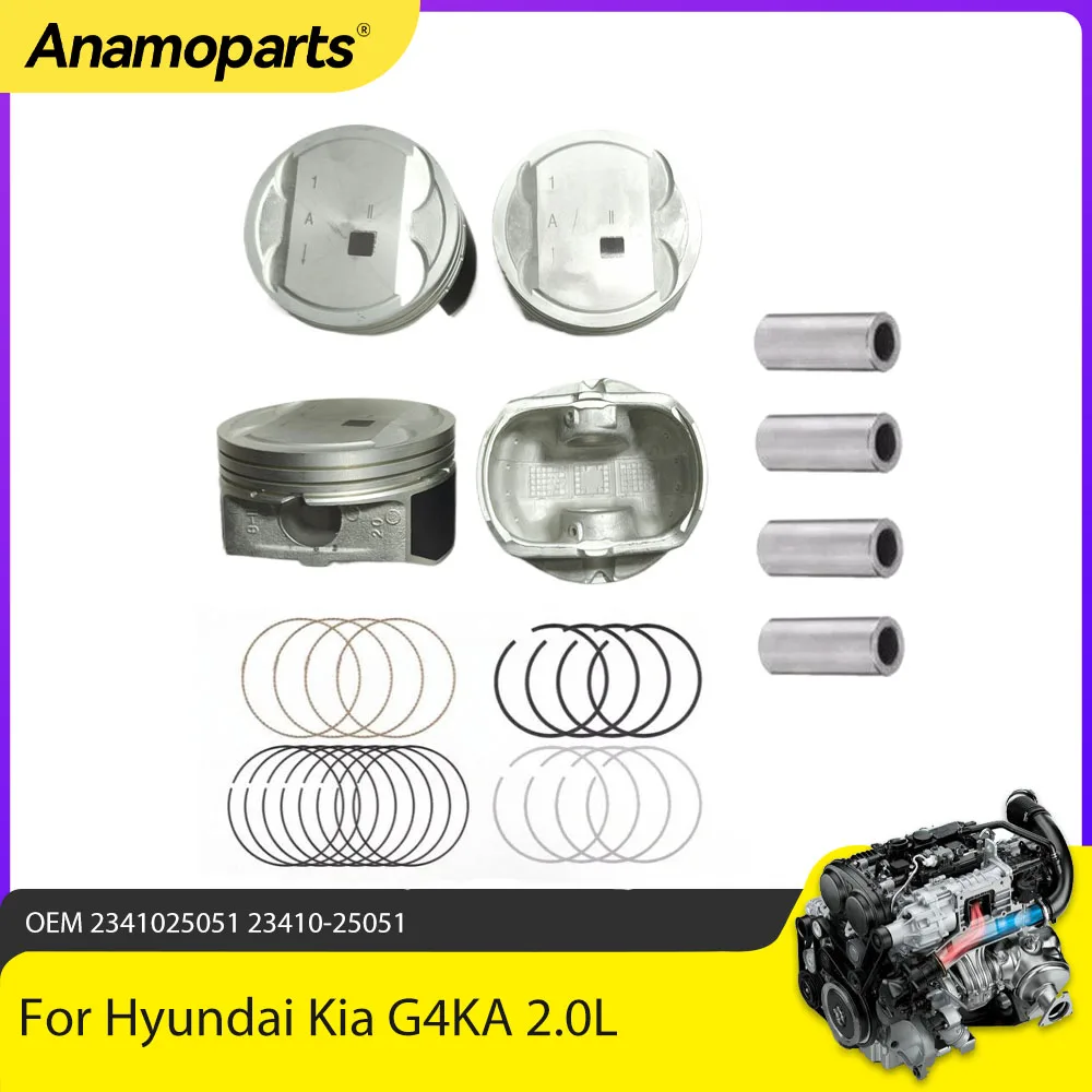 أجزاء المحرك حلقات المكبس عدة صالح 2.0 L الغاز G4KA لشركة هيونداي سوناتا NF كيا كارينز روندو UN 2.0L 23410-25051 2005-2012