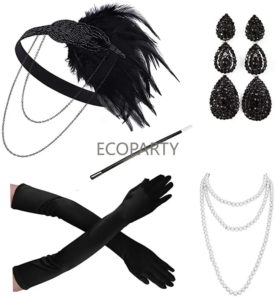 Ladies Fancy Dress Flapper Roaring Charleston Girl Accessories Gatsby 1920s ecoparty anime cosplay women sets