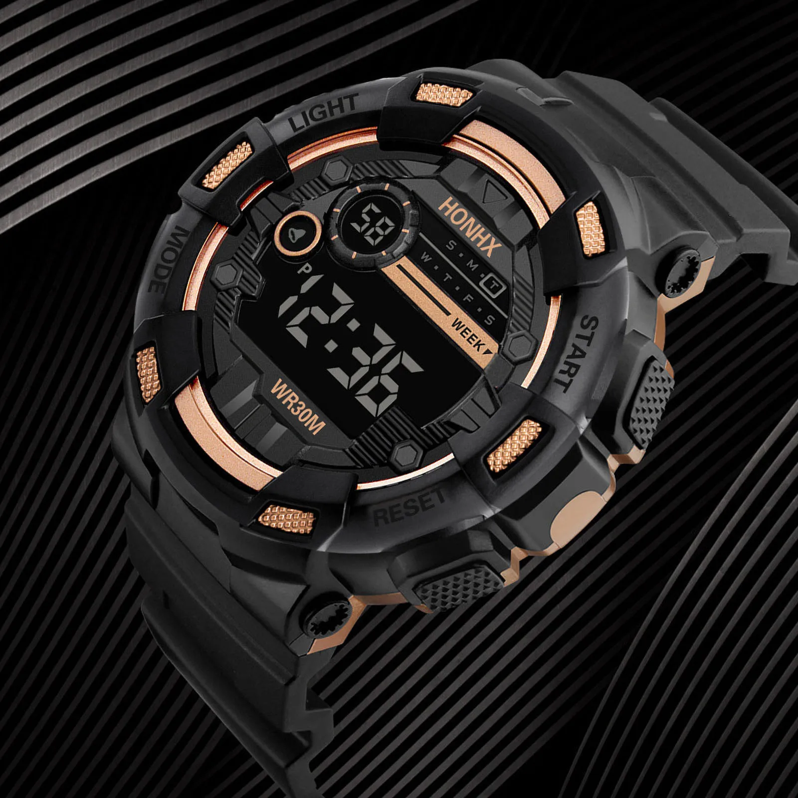 Men Watch Military Big Number Watch 2022 Popular Fitness Sports Watch Shockproof Waterproof Multi-function Outdoor Digital Watch