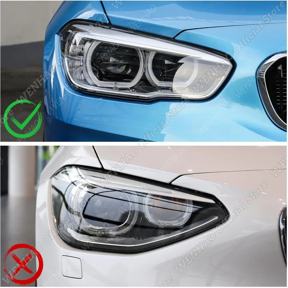 2pcs ABS Gloss Evil Headlight Eyebrows Eyelid for BMW 1er F20 F21 Facelift 116i 118i 120i 125i M135i M140i 2015-2019 Accessories
