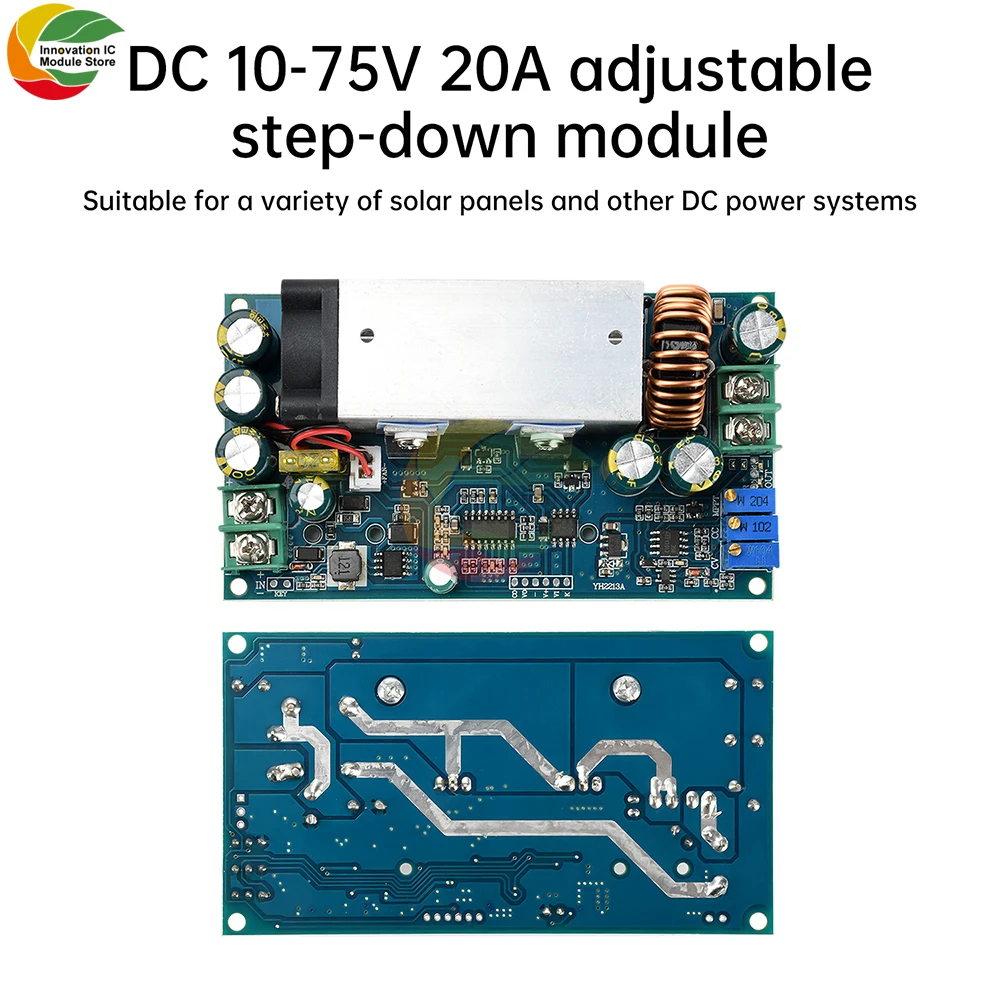 

DC 10-75V 20A Adjustable Buck Module MPPT Solar Charging Constant Voltage Constant Current Charging Module With Display