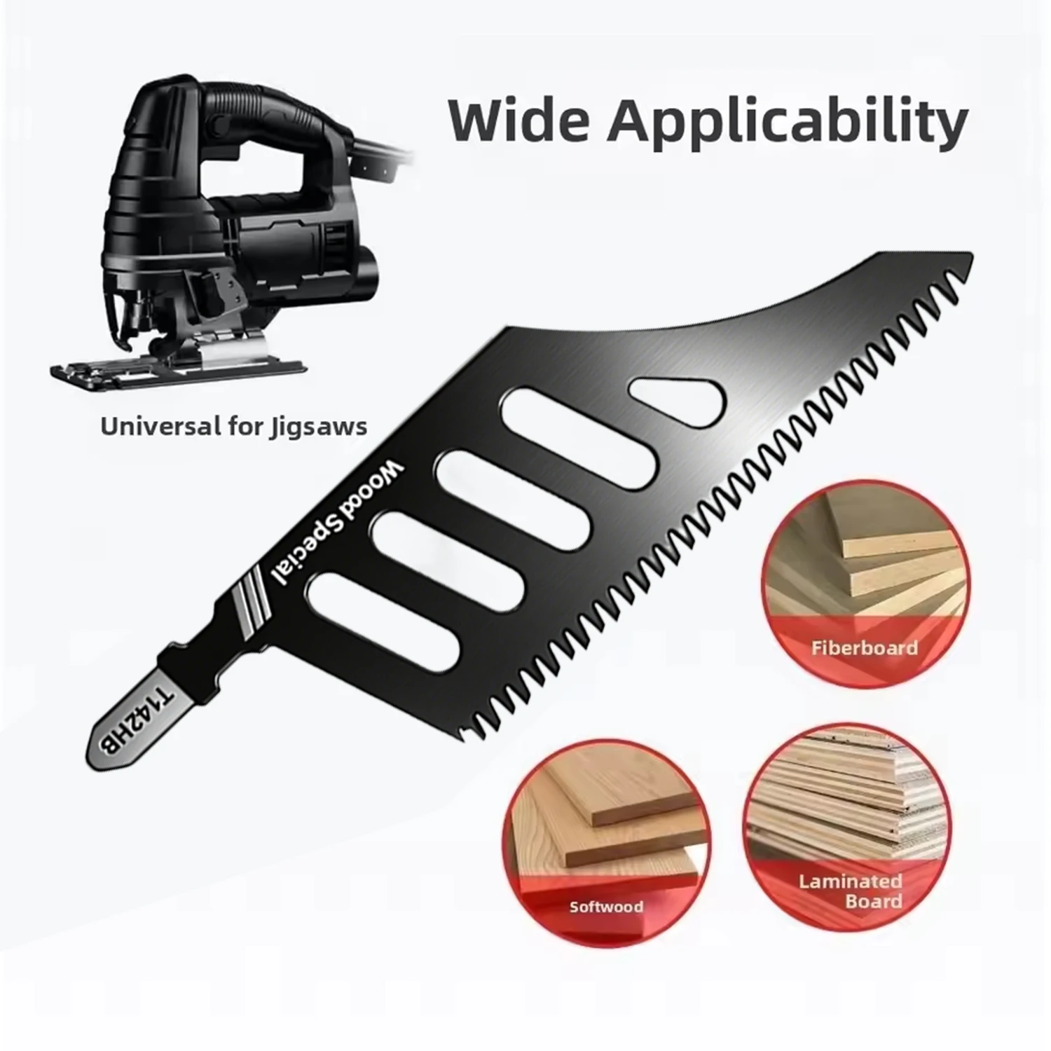Wood Flush Cutting Blades Carbon Steel T-shank Jigsaw Blade Replaceable Coarse Teeth for Aluminum Tight Spaces Cutting Tools