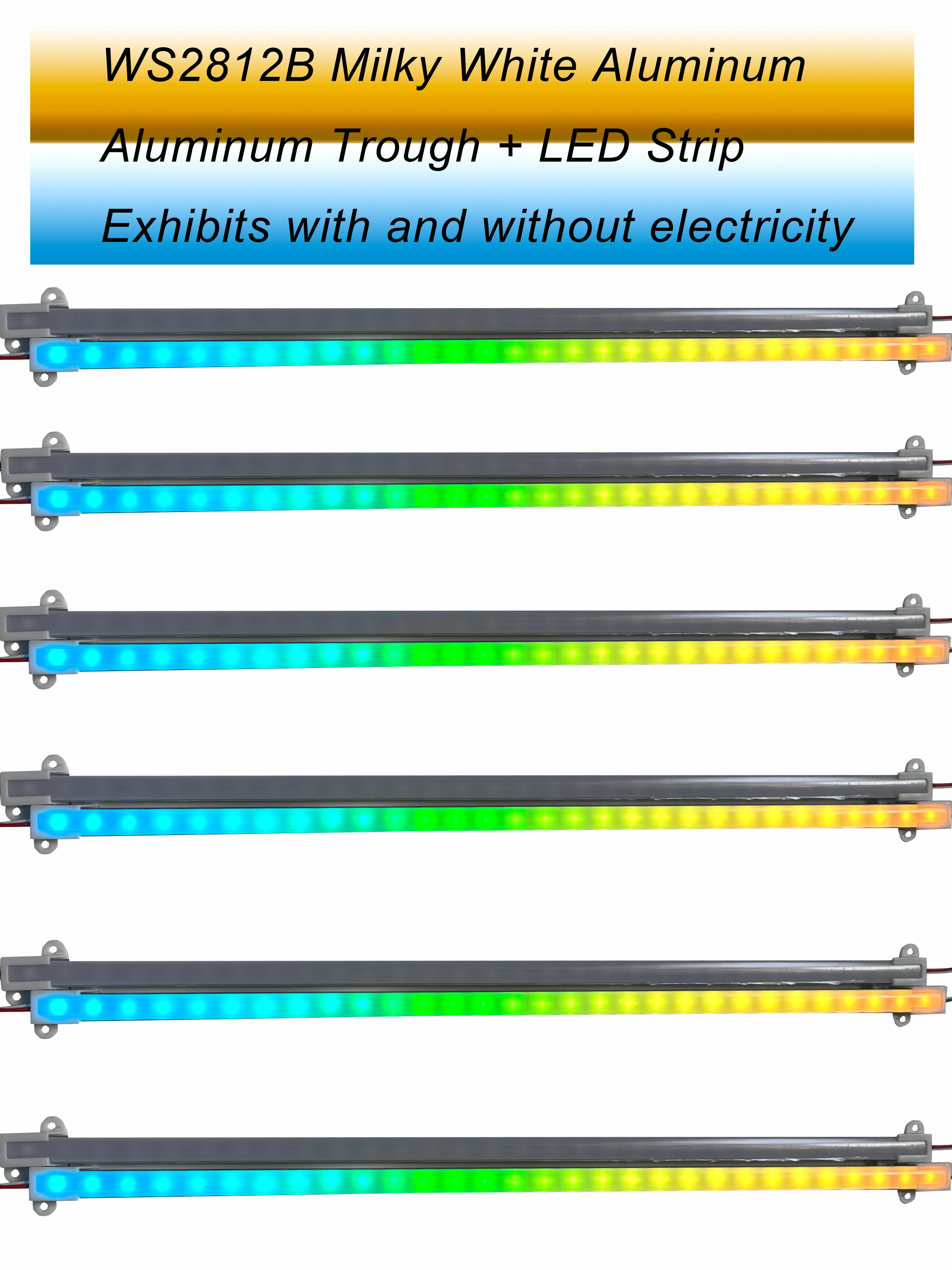 LED Smart Bar Aluminum Tube Cabinet Light U Profile Hard Rigid Strip WS2812B Individually Addressable DC5V 33cm/50cm 3 colors f