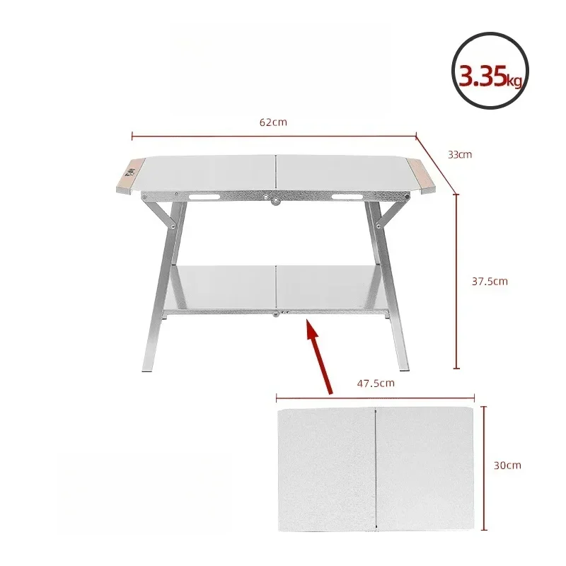 Stainless Steel Folding Table Portable Wear-resistant Outdoor Camping Table Fire Burning Desk Multifunctional Bonfire Table