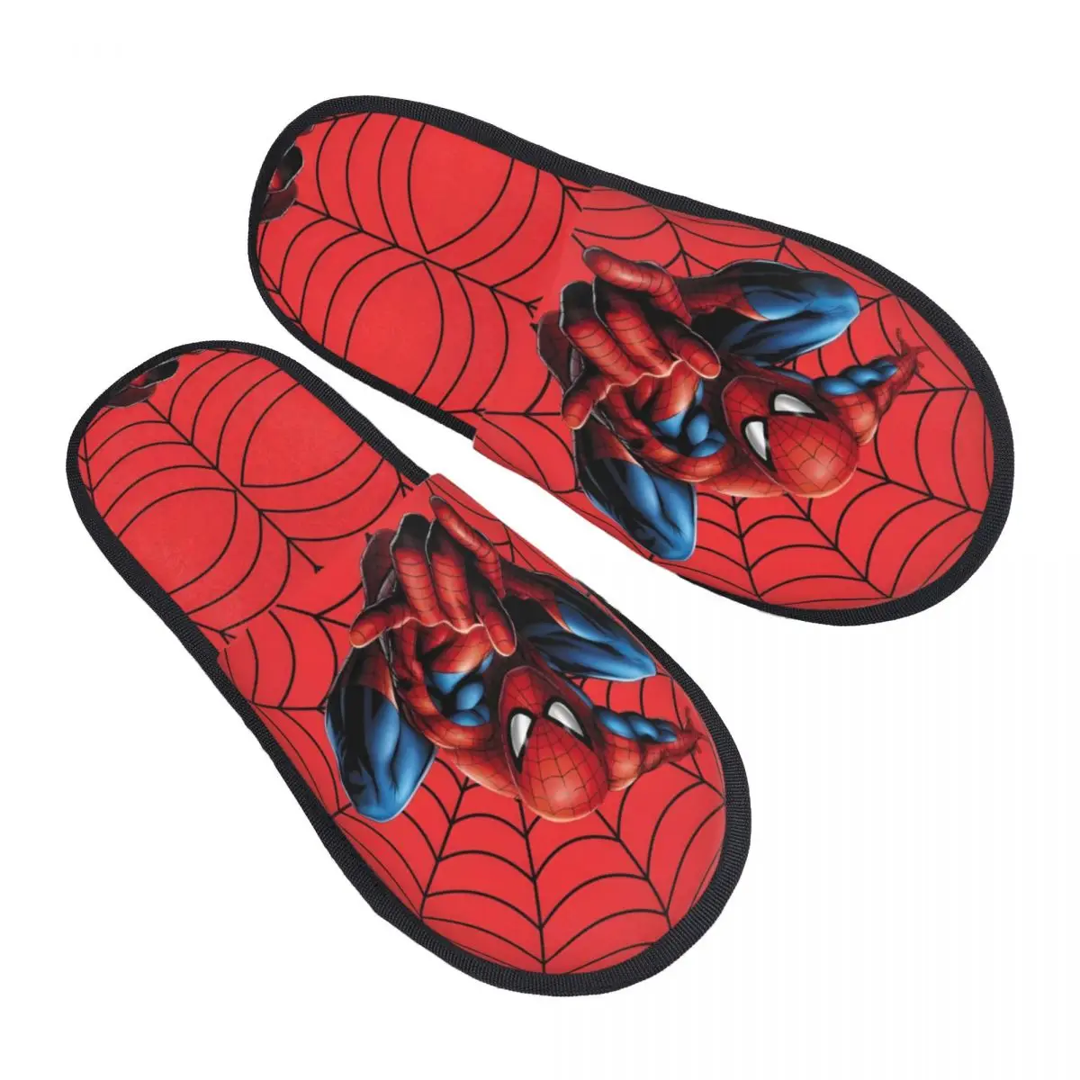 Winter Furry Cotton Slippers Spider Man Merch Household Fur Slides Slippers Indoor Soft Non-skid Slides