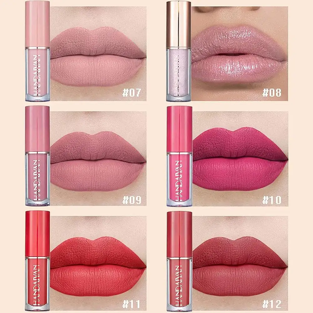 12 สีหนังสือ Matte Liquid ลิปสติกชุด Non-stick Cup ลิปกลอสกันน้ําผู้หญิงแต่งหน้ายาวนาน Lipgloss ชุด