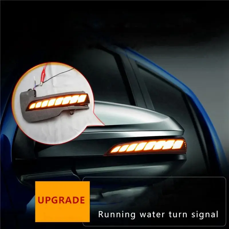 6X LED Dynamic Turn Signal Side Rearview Mirror Indicator Blinker Light For Toyota Fortuner Hilux Innova 2016+,Yellow-N30R