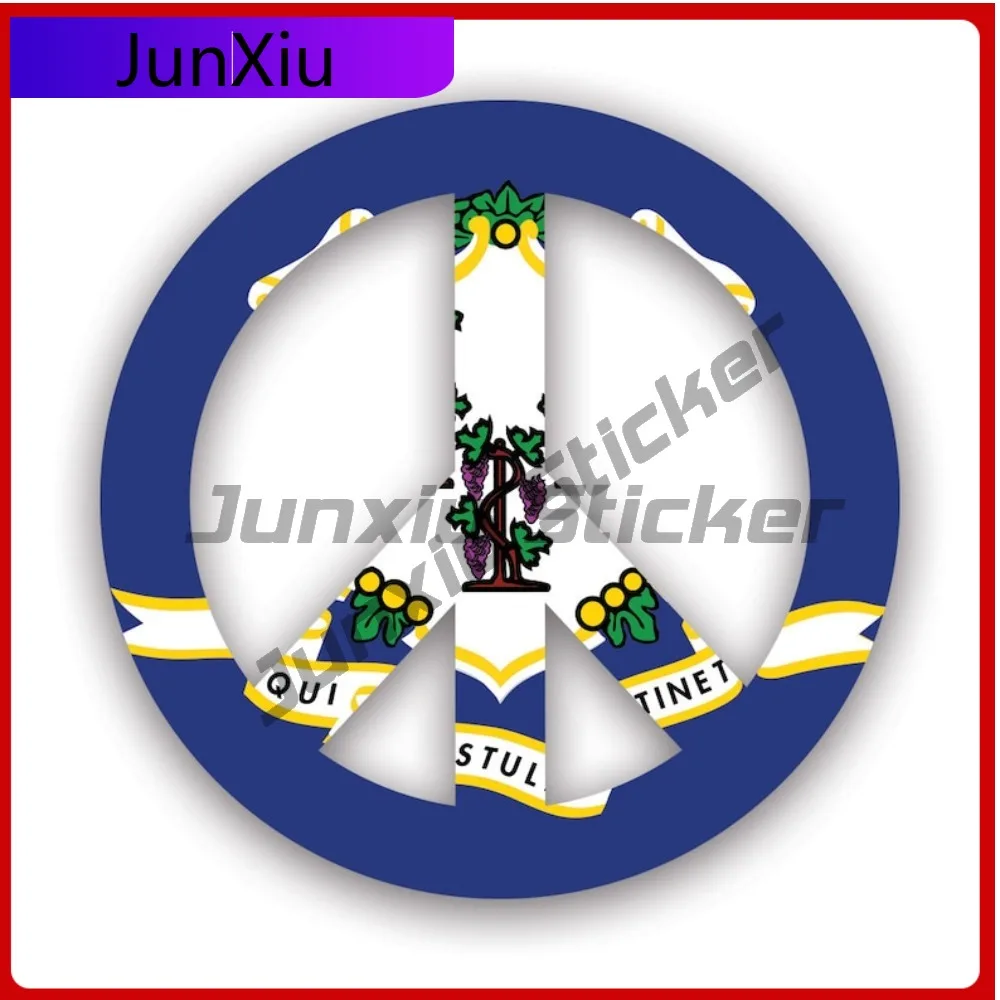 

Connecticut Flag Peace Symbol Stickerwaterproof Outdoor Anime Window Waterproof Vinyl Decal For Door Trim Decor Decor High