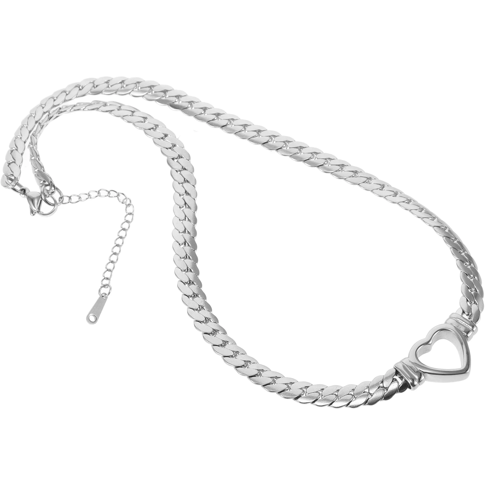 

Heart Necklace Chunky Choker Necklaces for Girls Woman Chain Link Charm Women Water Proof Miss
