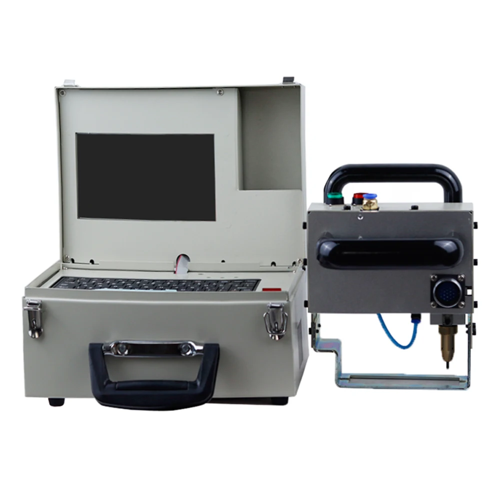 Portable Engraving Pneumatic Marking Machine 80x30mm Touch Screen For Nameplate Cylinder Number Frame Chassis