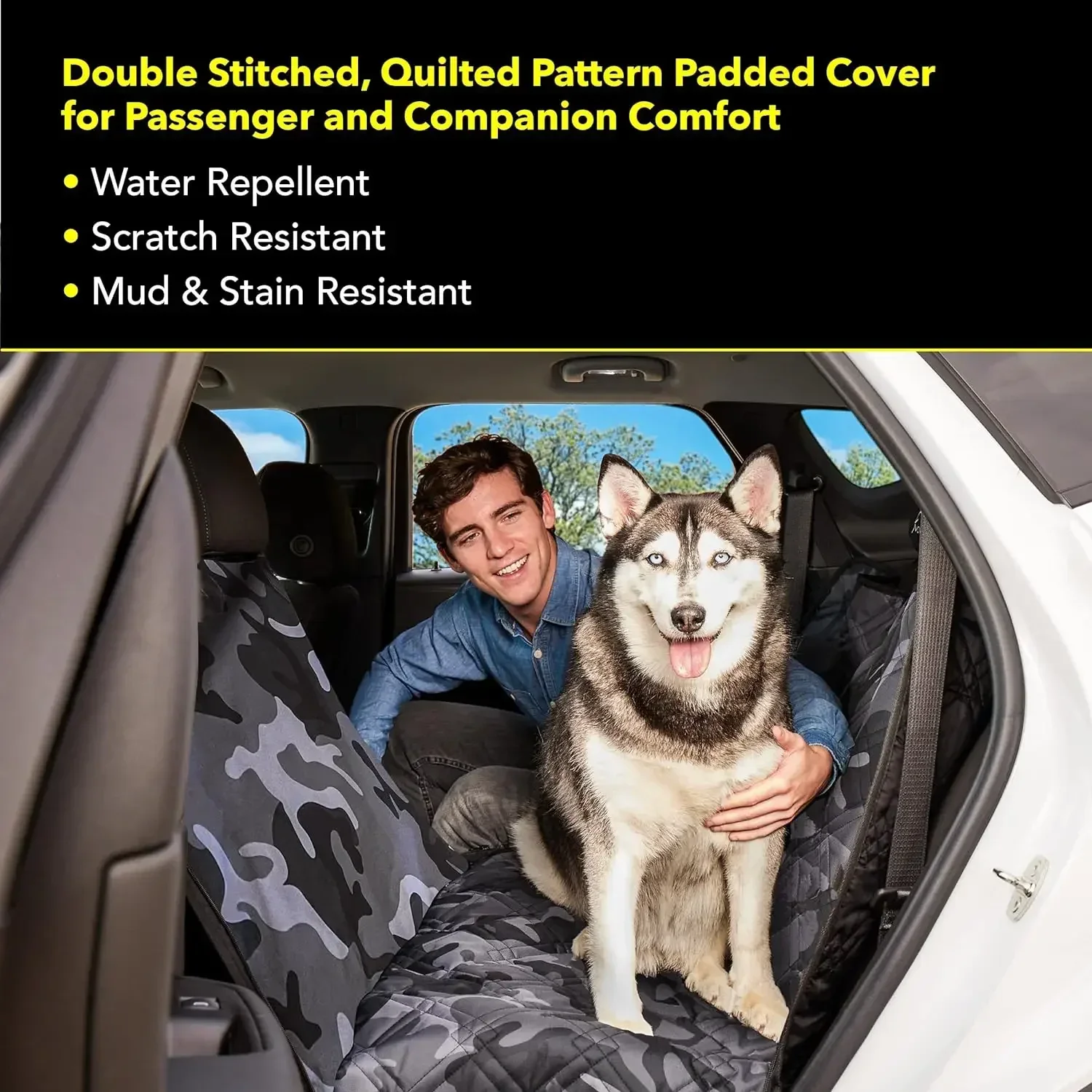 Meadowlark Dog Car Seat Cover, X-Large Heavy Duty Dog Seat Cover for Back Seat, Extra Padded Non-Slip Dog Hammock