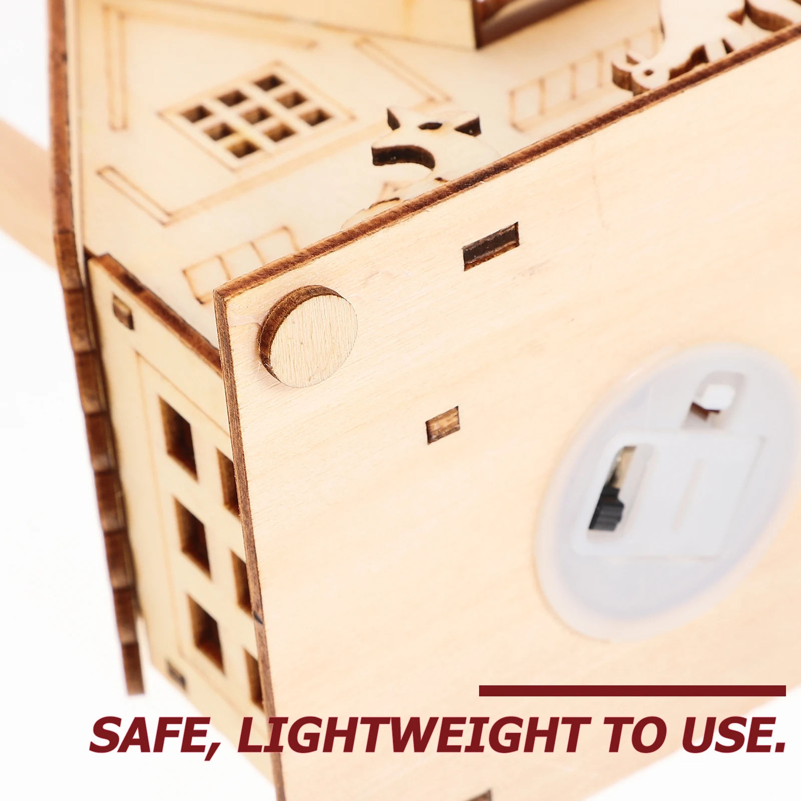 3pcs Wooden Luminous Cabin naments Christmas Decor Mini House LED Light Home Bar Restaurant Shop Garden Supplies