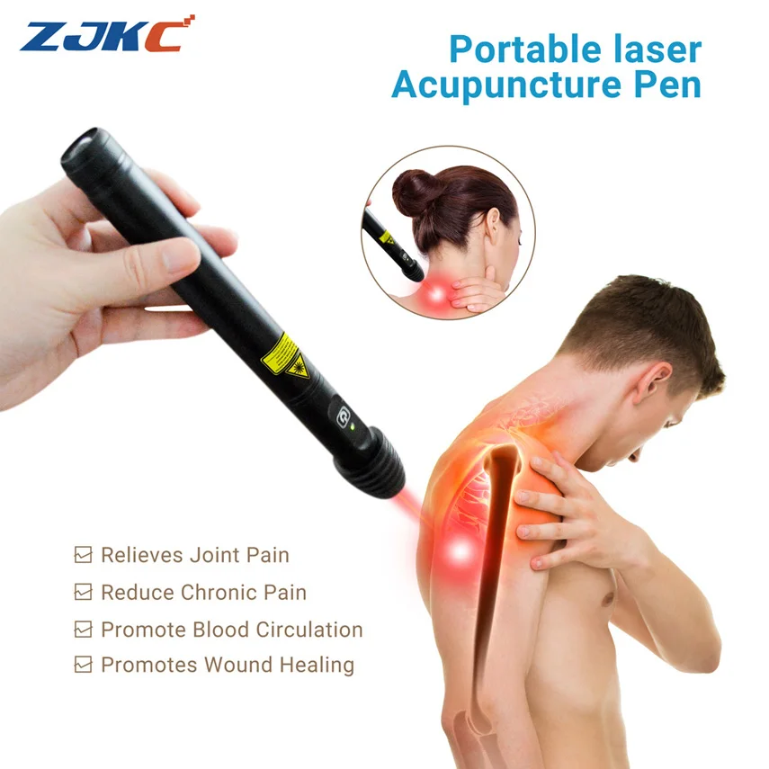 

ZJKC 100mW 808nm Acupuncture Pen Cold Laser Near Infrared Light Therapy Equipment for Pain Relief Joint Back Shoulder Neck