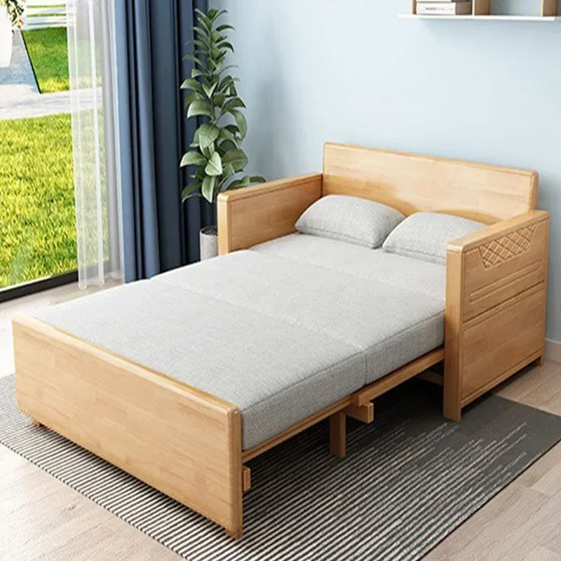 

Wood Legs Living Room Sofas Beds Europe Cute Modular Modern Lazzy Sofa Foldable Loveseat Lounge Divano Letto Apartment Furniture