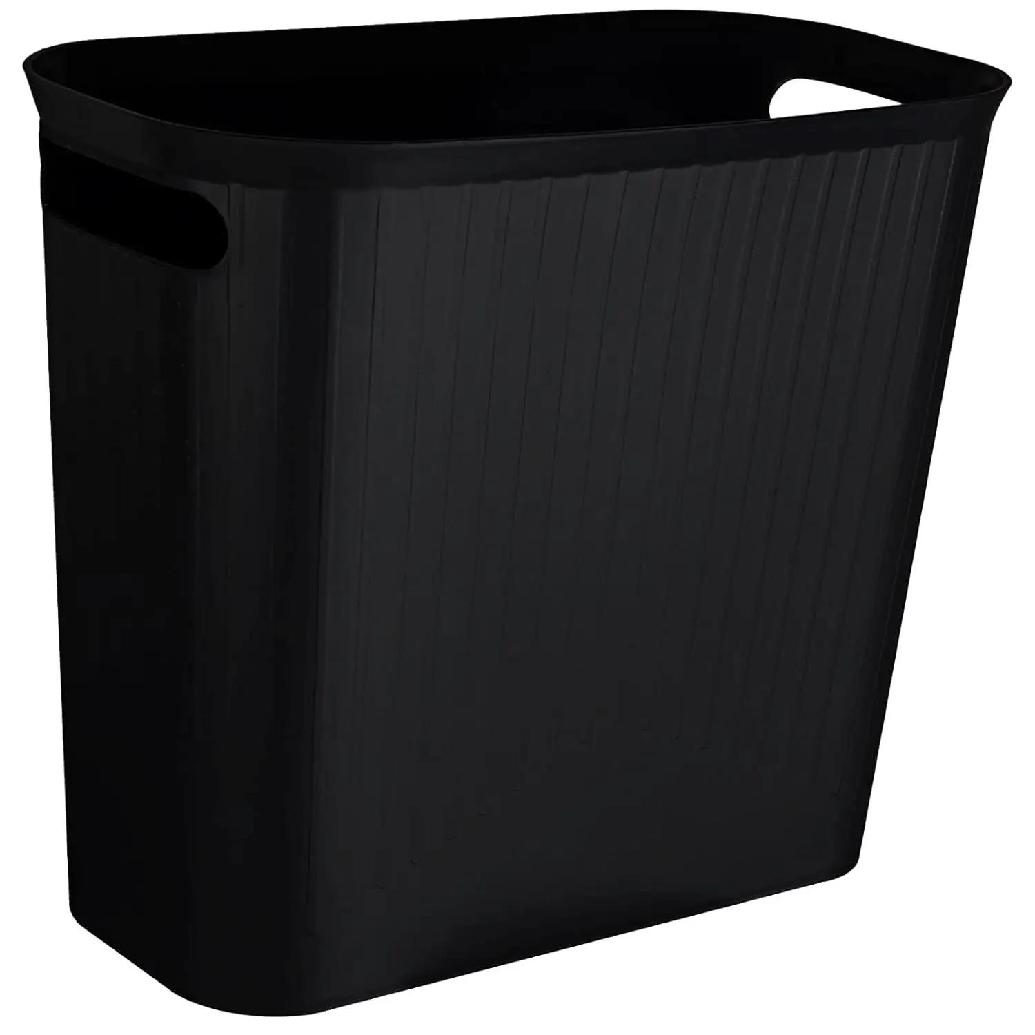 

Slim 3.5 Gallon Trash Can with Handles for Bathroom, Bedroom, Office, Home - Rectangular Black