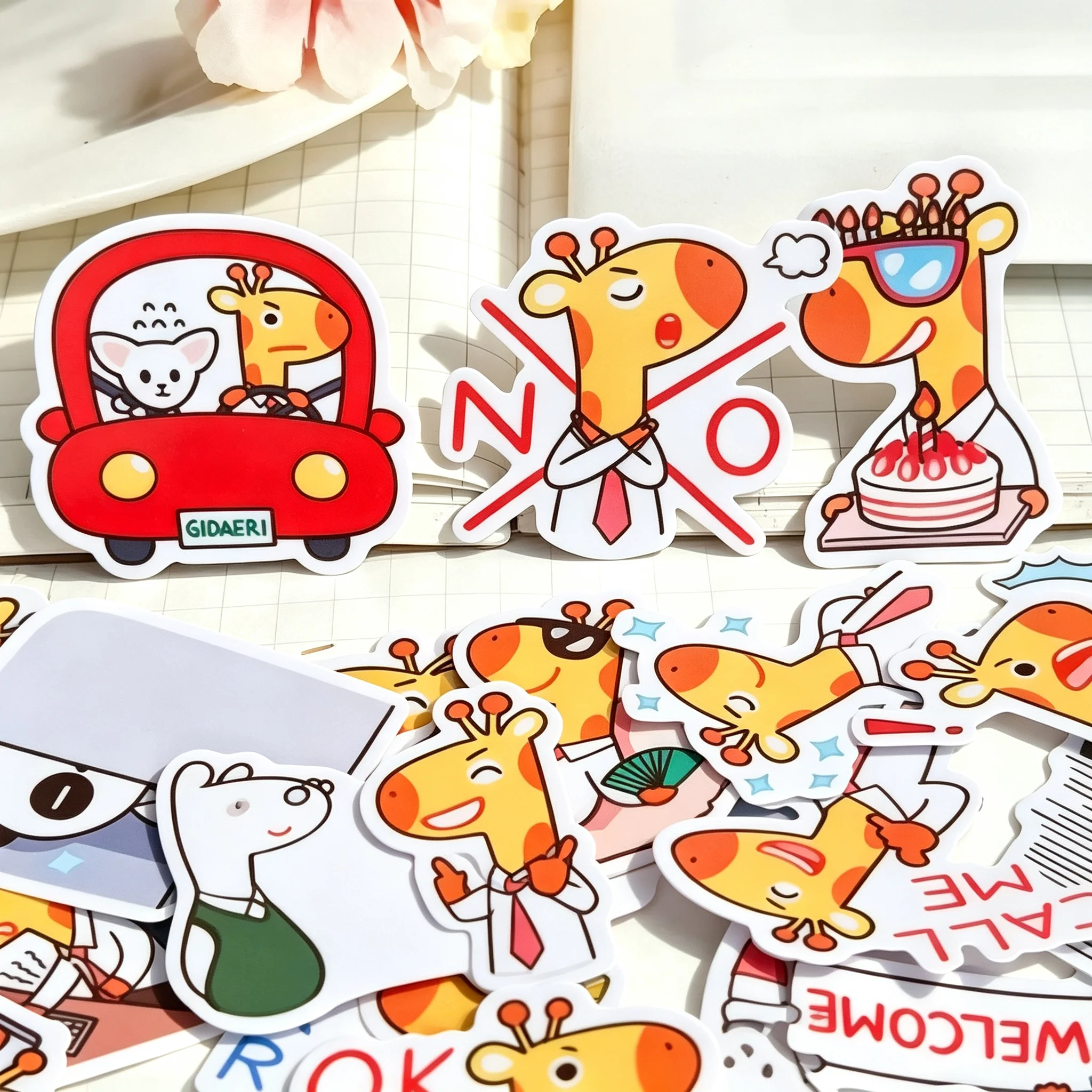 40pcs homemade watercolor office animal planner stickers, DIY stickers,  diary stickers, phone handwritten newspaper stickers