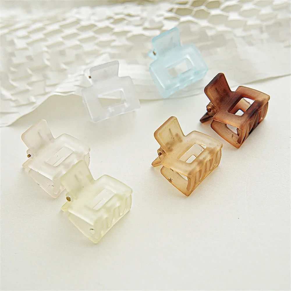 

Simple Frosted Transparent Hair Clips for Women Korea Hollow Colorful Mini Hair Claws Crab Hairpins Hair Accessories Заколки