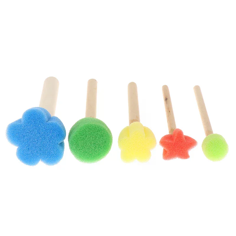 Kids Toddler Sponge Stamp Brush Kits Flower Drawing Toys for Children Paint Art