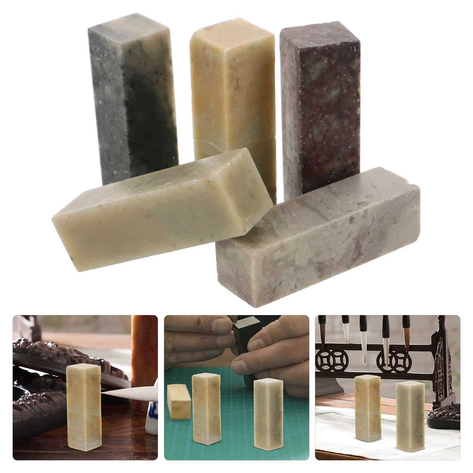 5 قطعة أداة ختم محفورة أدوات نحت مادة Qingtian الخط النقش أداة يدوية لطوابع المكتب #2