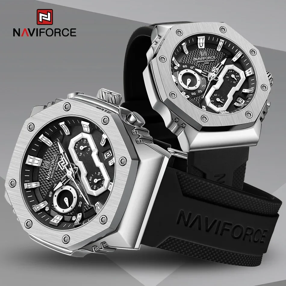 NAVIFORCE NF8035 Fashion Sport Lover\'s Watches for Men and Women Silicone Strap Military Waterproof High Quality Couple watches