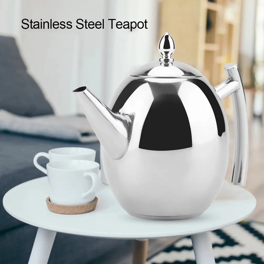 

Polished Stainless Steel Teapot Water Kettle 1/1.5/2L Thickened Gas Induction Cooker Kettle with Filter Tea Pot Household