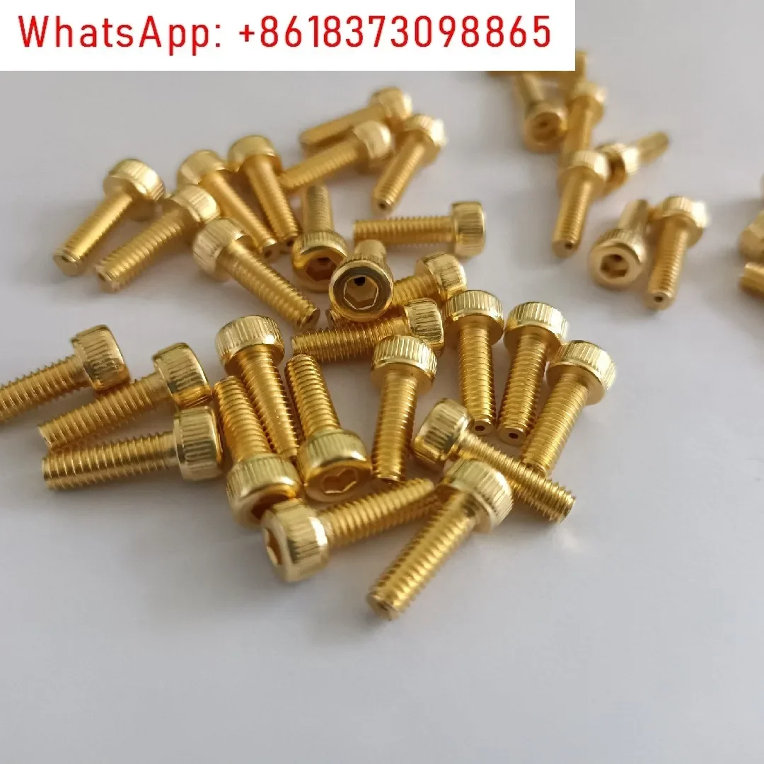 10Pcs inner hexagon hollow gold-plated screw, gold-plated hollow screw m4 * 12 deflation screw