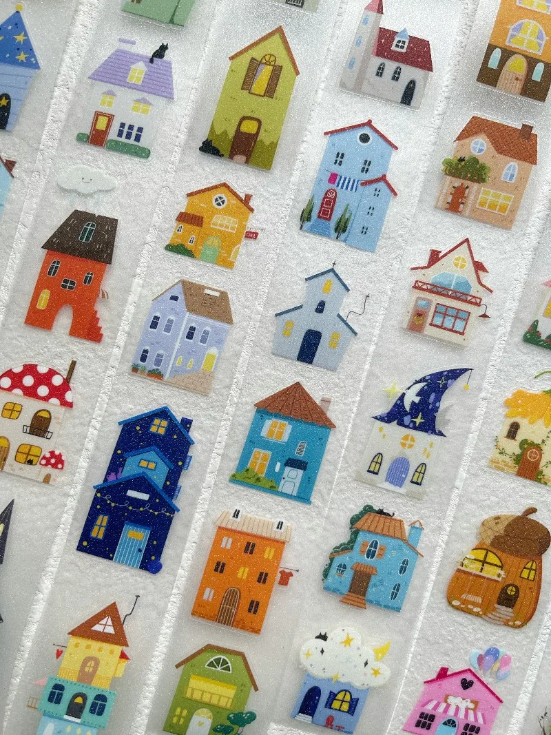 Xiami Hide And Seek Town Die Cut Yupo Washi PET Tapes Craft Supplies DIY Scrapbooking Card Making Plan Sticker