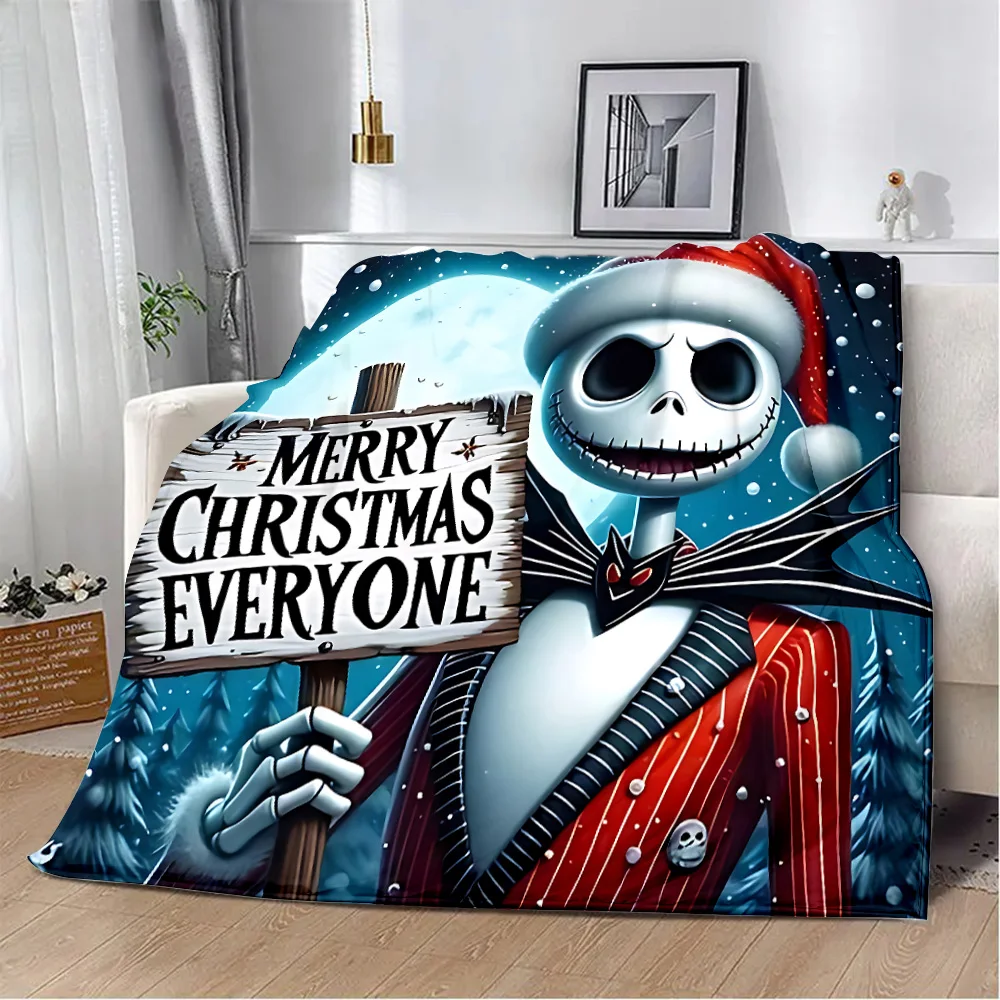 Disney Jack Skellington Cartoon Printed Blanket Picnic Warm Blanket Soft and Comfortable Blanket Home Travel Birthday Gift