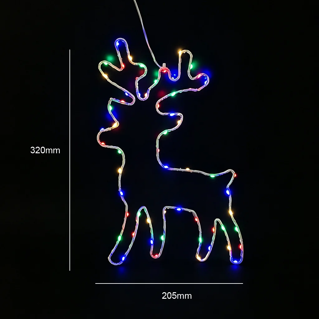 Iron Deer Lights Christmas Elk Lights Battery Operated Glowing Iron Ornaments Christmas Decoration Hanging Led String Lights