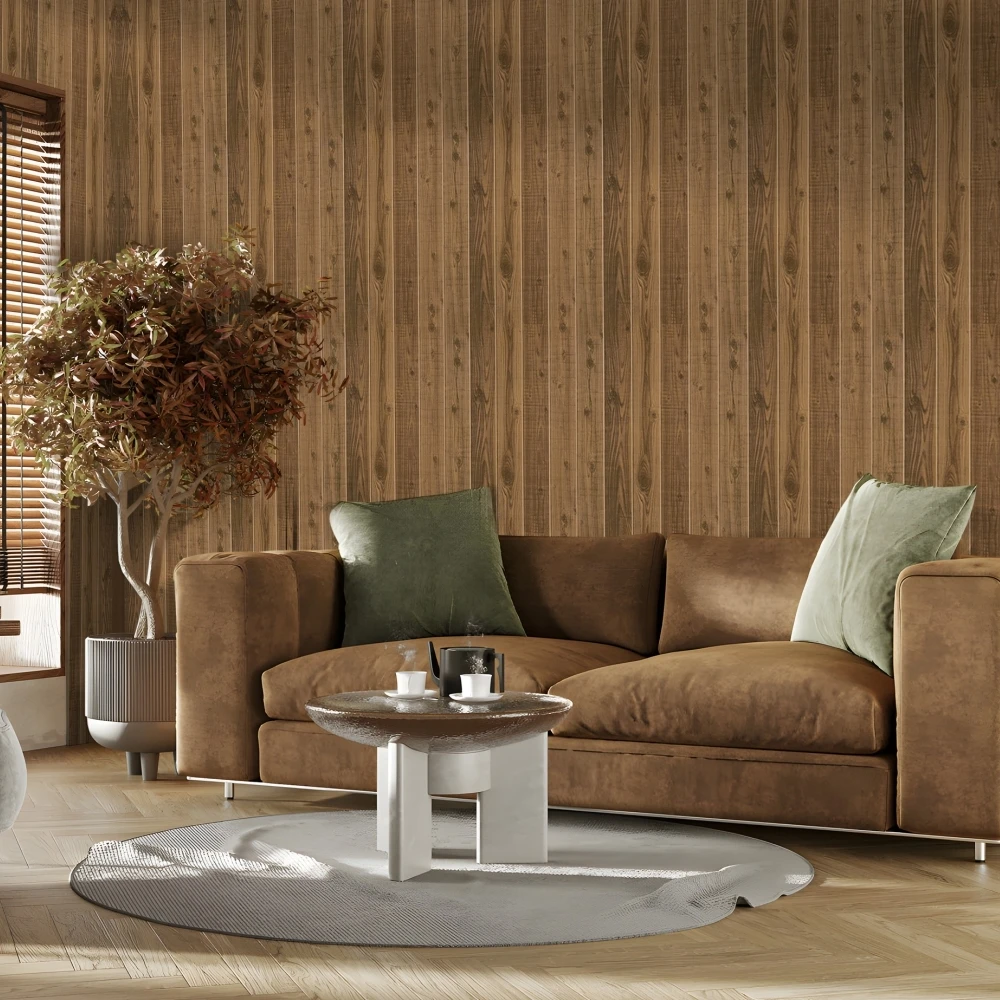 1 قطعة لوح خشب بني عتيق قابل للتقشير واللصق ورق حائط ذاتي اللصق قابل للإزالة لخزانة ديكور تجديد ذاتي الصنع